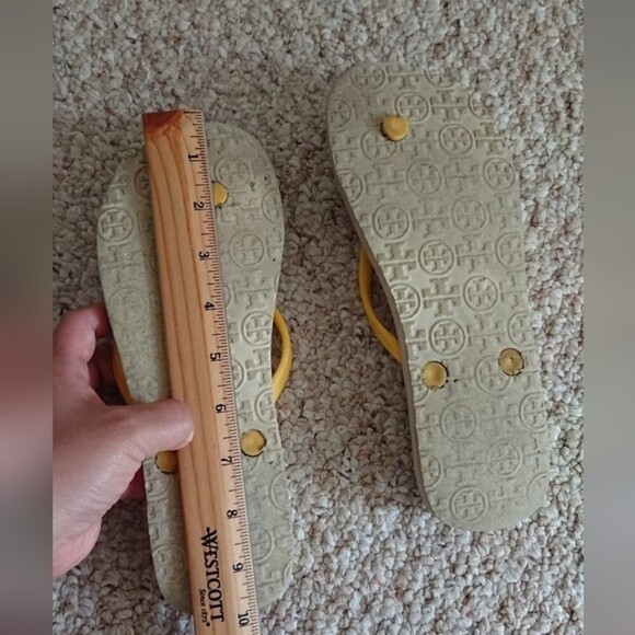 Tory Burch yellow tassels patterns Flip Flops size 7 - Picture 11 of 11